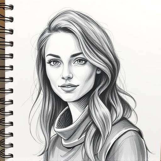 Portrait of Chloe Davis, panel design instructor, holding a sketchbook and pen.