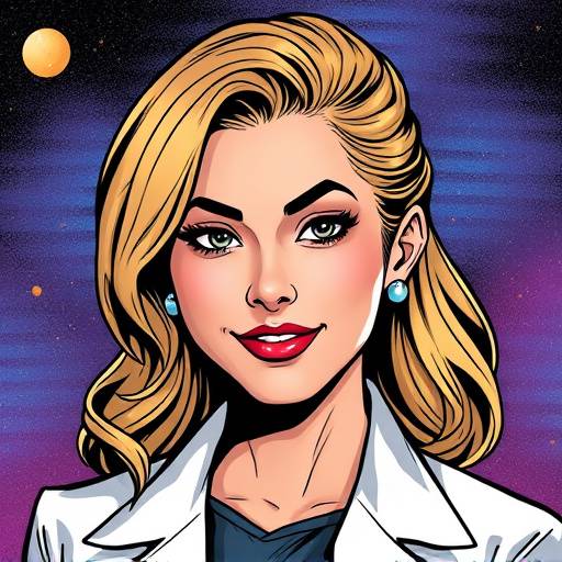 Portrait of Elena Rodriguez, Professor at Cometverse Comics Academy, smiling warmly